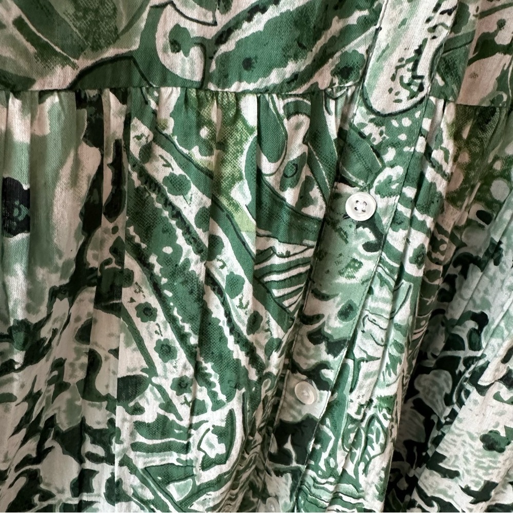 True Destinations Green Patterned Women's Maxi Sun Dress, Medium - Picture 8 of 8